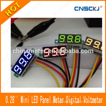 Mini 0.28 &quot;Volt Meter DC 0-100V DC Vert Digital Voltmeter LED Panel Power Monitor Rouge / bleu / vert / jaune optionnel